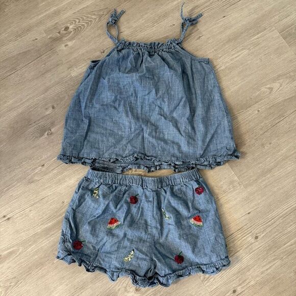 Crewcuts Girls 2 Set Outfit black & white plaid and denim size 12 - Picture 5 of 9